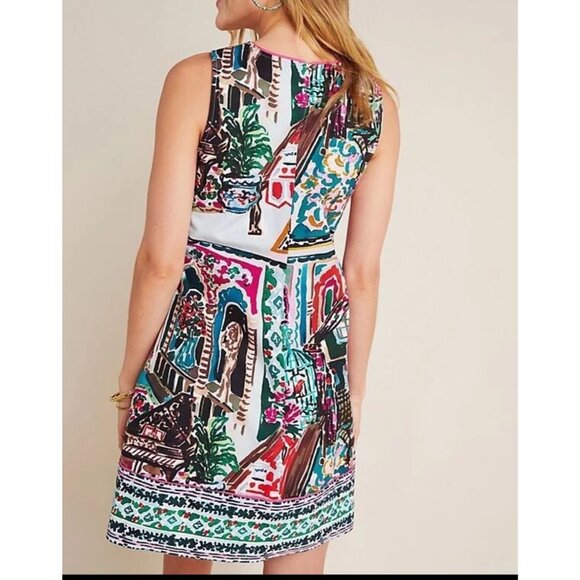 Anthropologie Womens Amelia Mini Shift Dress S NWT 2020 Vibrant Multicolor Print - Picture 3 of 16